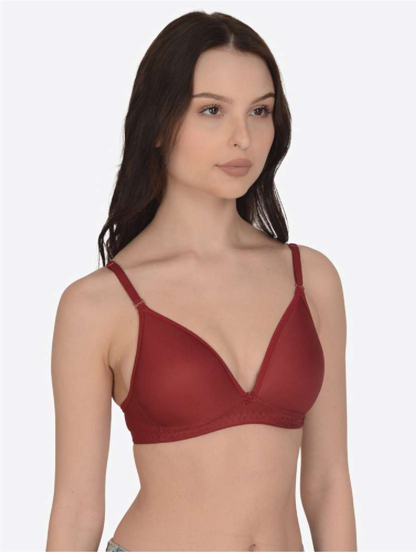 purple cotton plunge bra - 19616685 -  Standard Image - 2