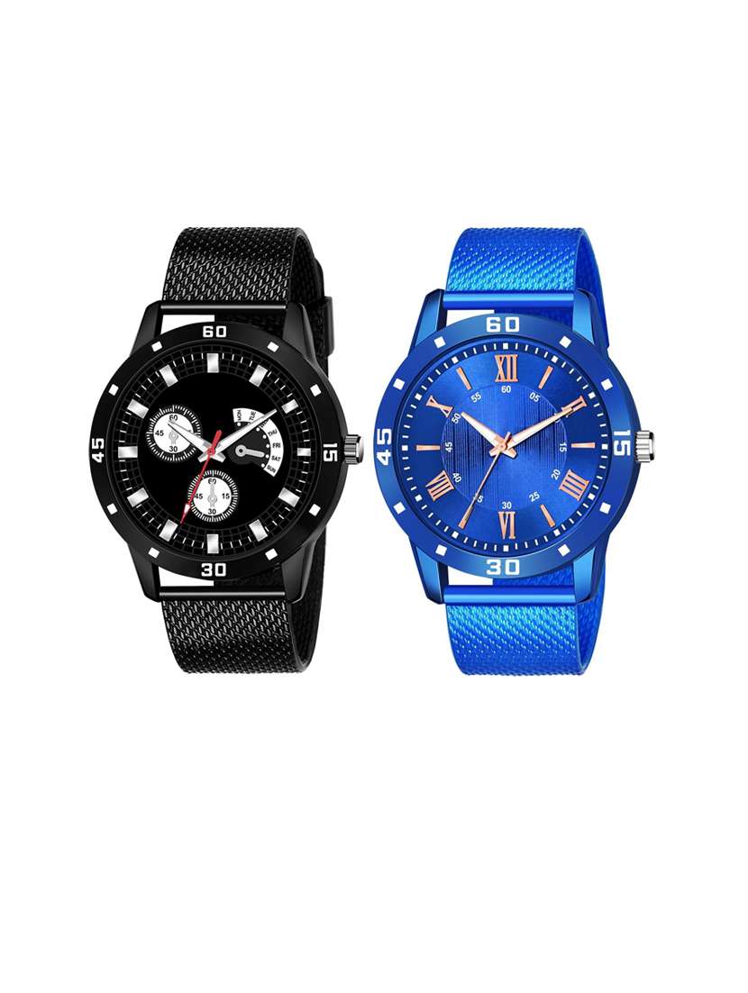 men round shape analog watch combo