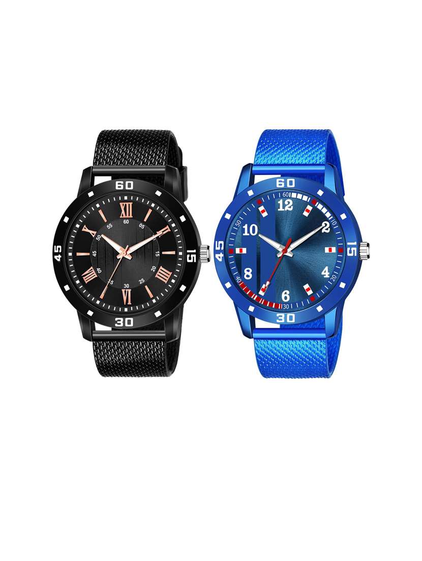 men round shape analog watch combo