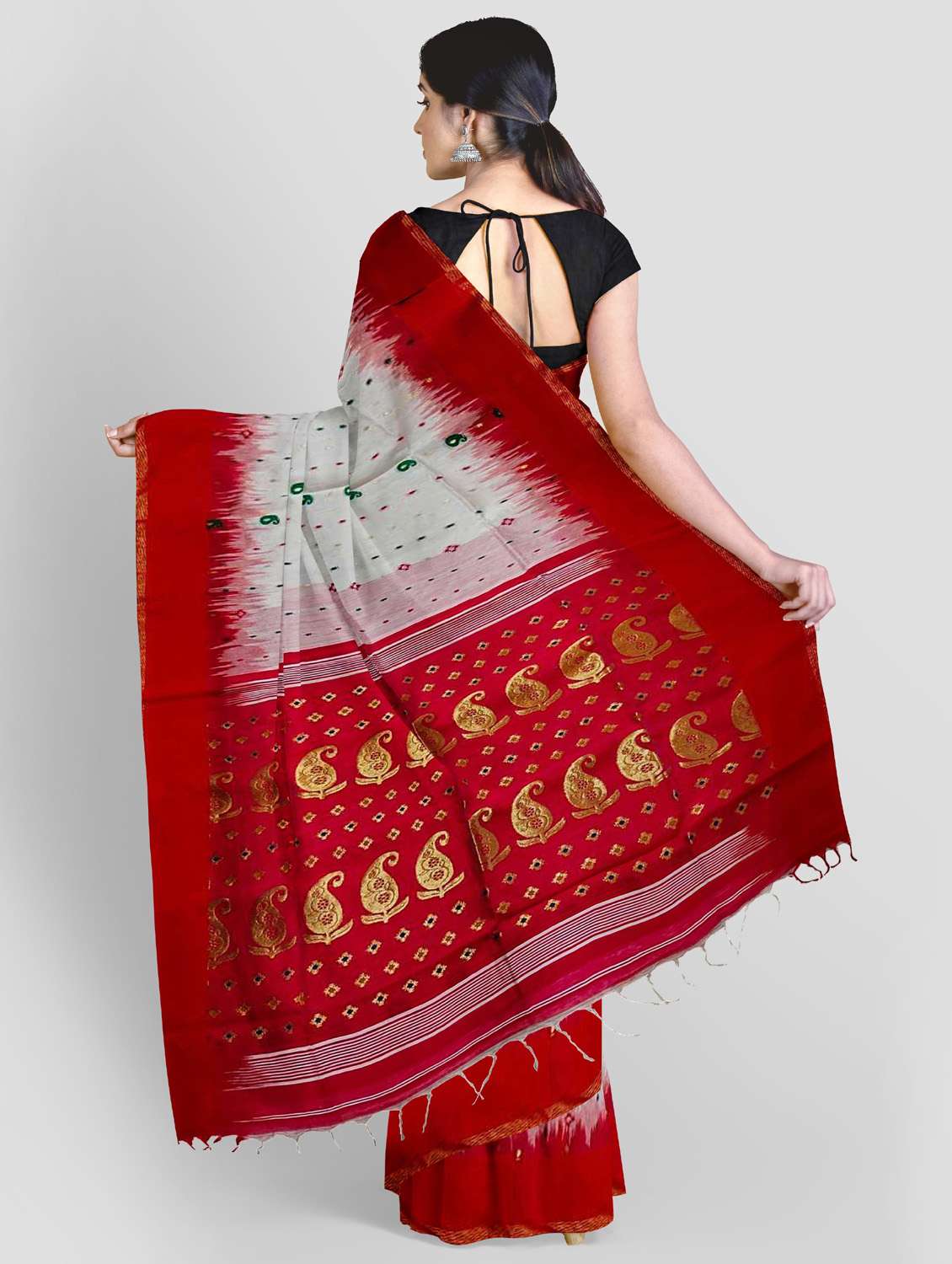 women self design handloom saree - 19617135 - Standard Image - 2