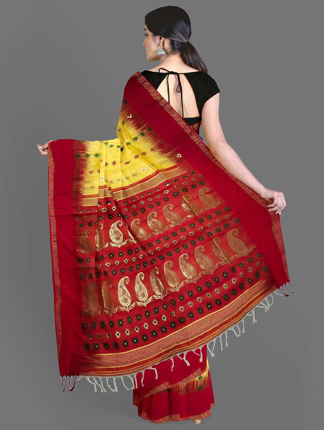 women's self design yellow colored saree - 19617226 -  Standard Image - 2