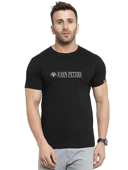 round neck chest print t-shirt - 19617506 - Standard Image - 0
