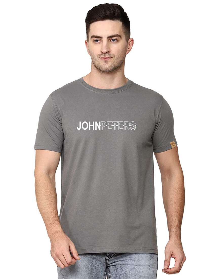 men chest print short sleeve t-shirt