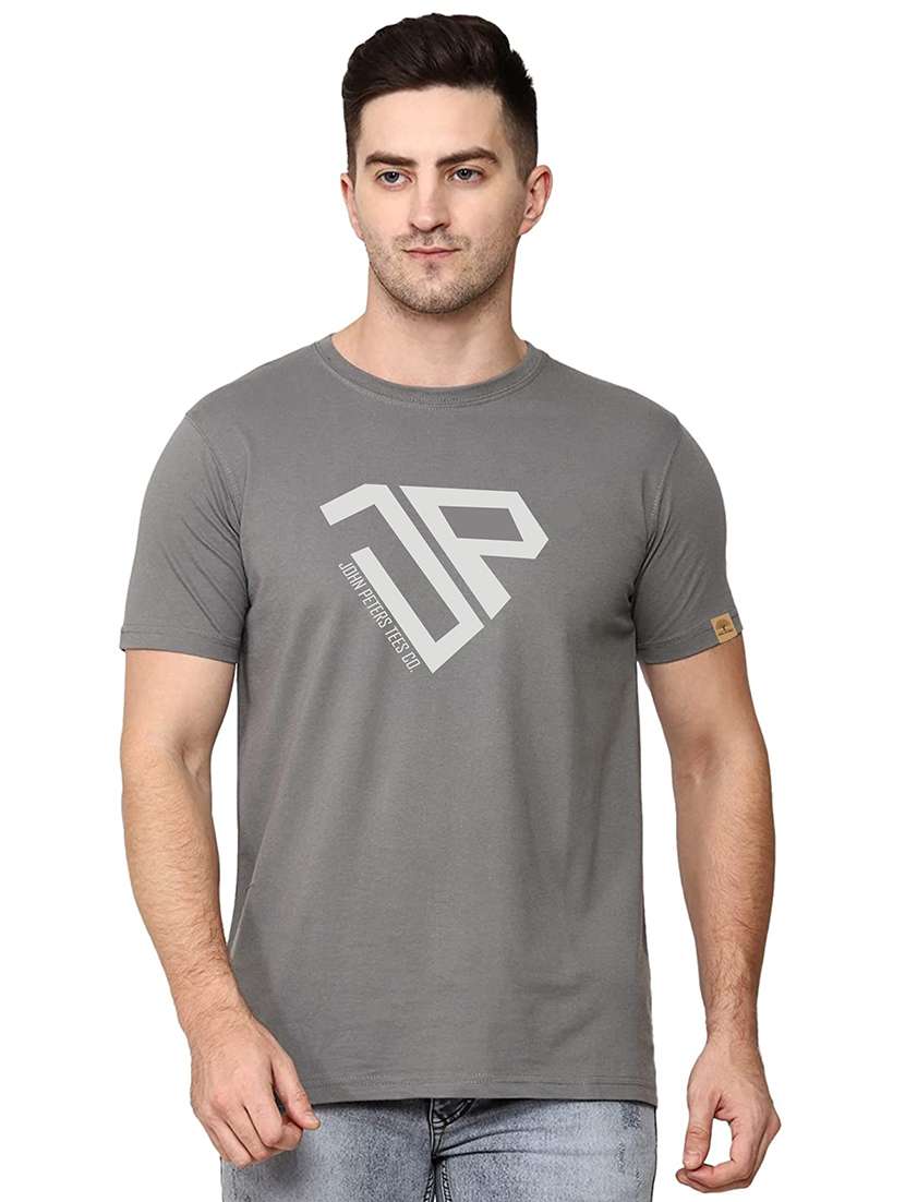 men chest print short sleeve t-shirt