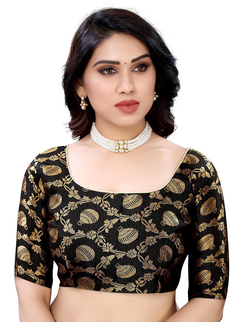orange solid plain saree with blouse - 19617610 - Standard Image - 2