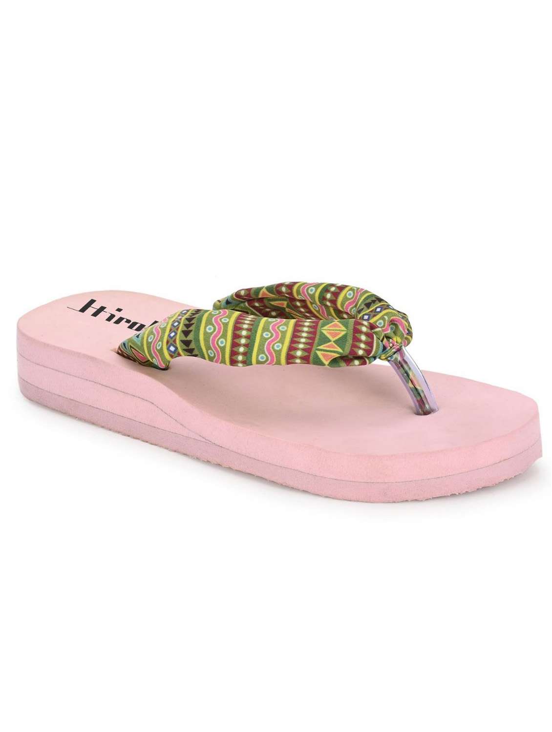 pink fabric slippers flip flops
