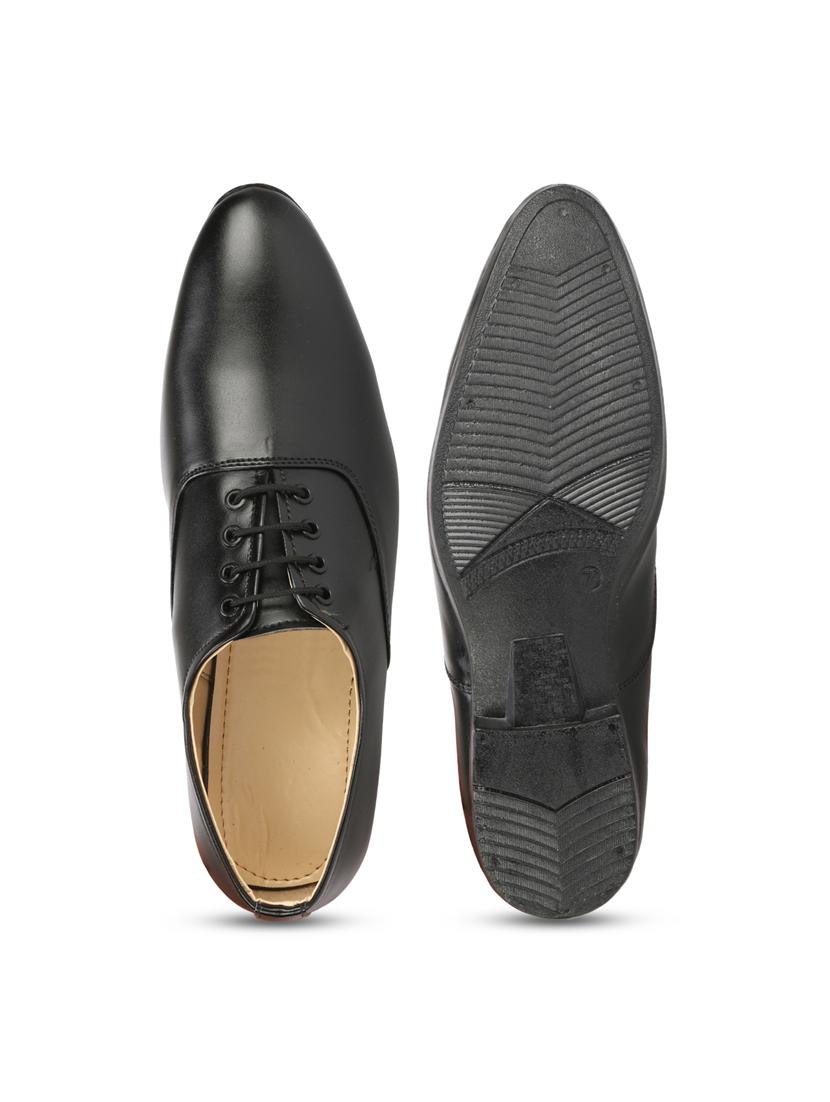 black synthetic & mesh laceup derbies - 19618724 - Standard Image - 7
