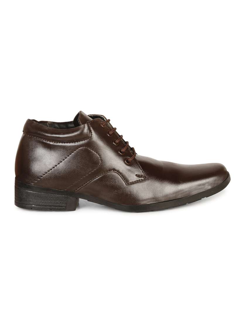brown synthetic & mesh laceup derbies - 19618732 -  Standard Image - 2