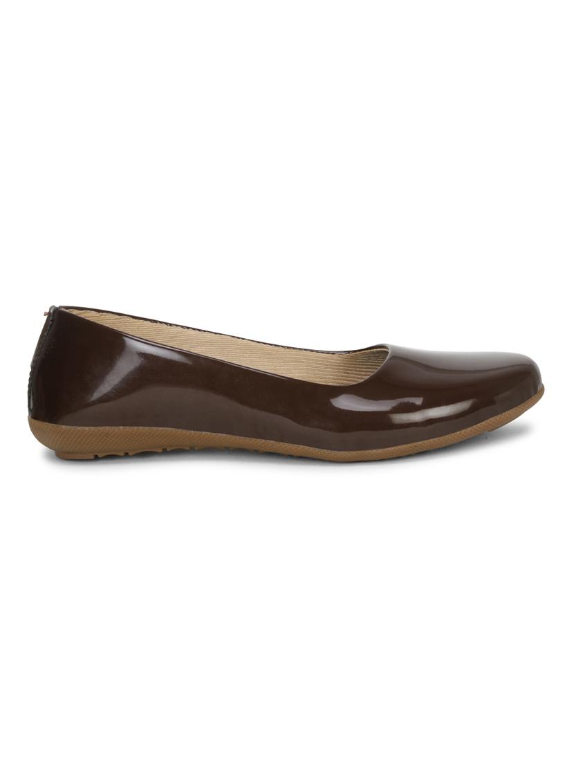 brown patent leather slip on ballerina - 19618759 - Standard Image - 2