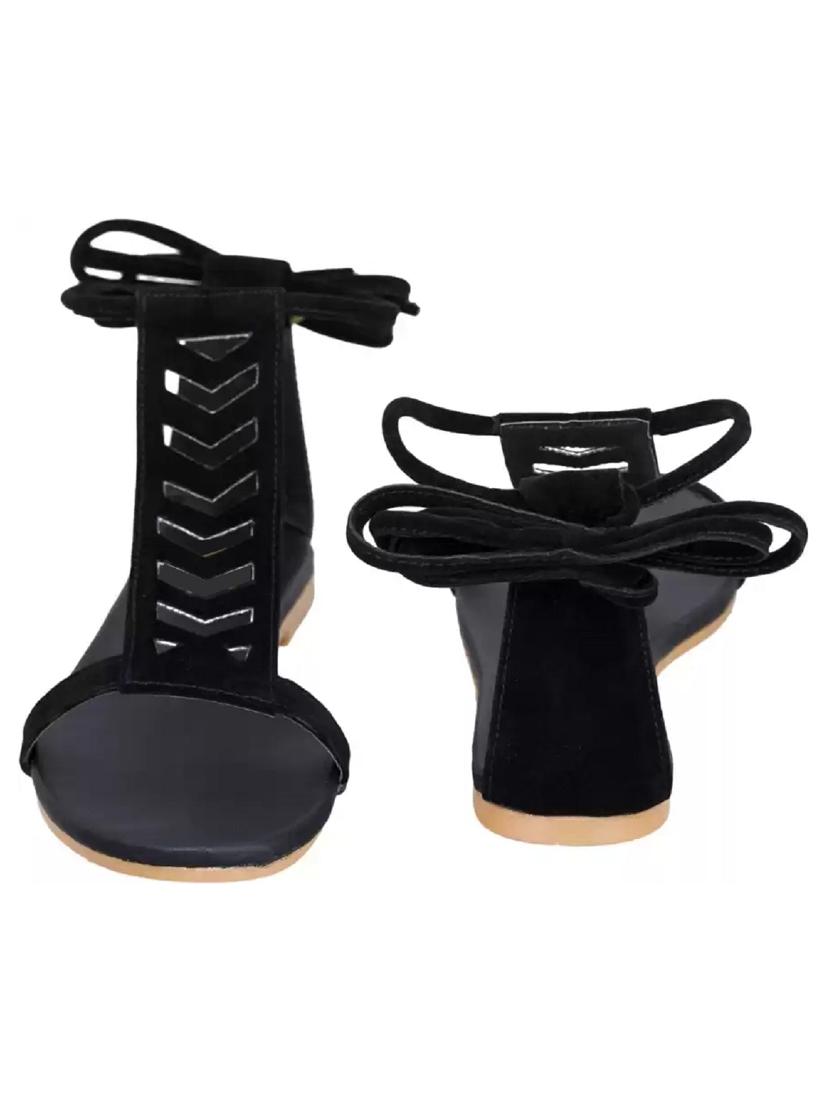 black synthetic slip on sandals - 19618779 - Standard Image - 2