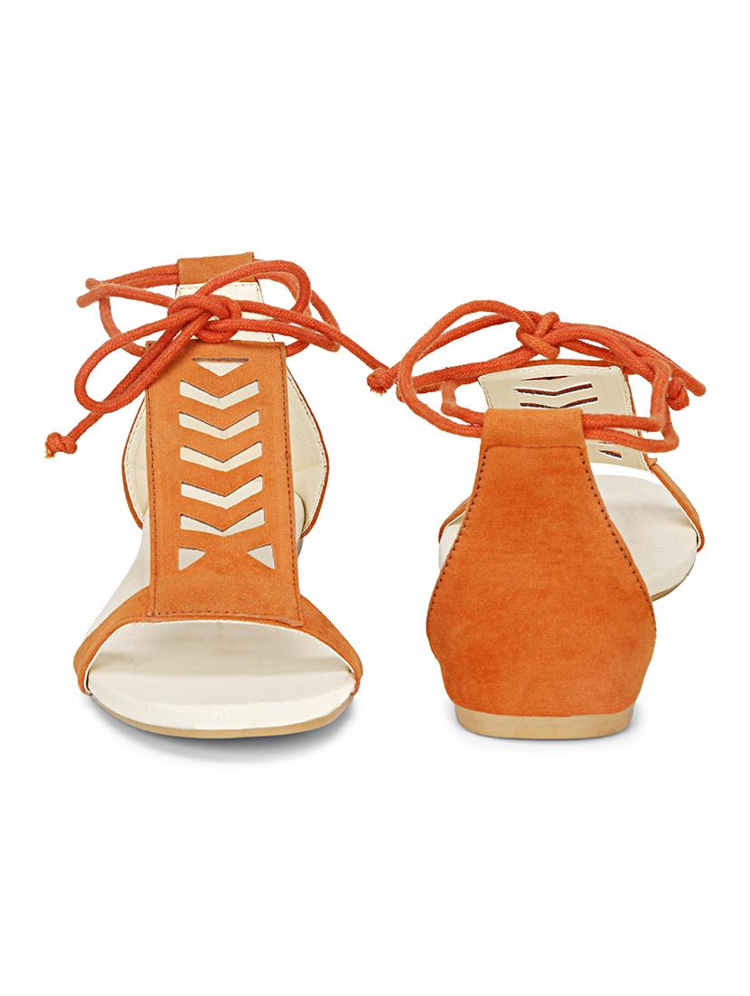 orange slip on open sandal - 19618780 - Standard Image - 2