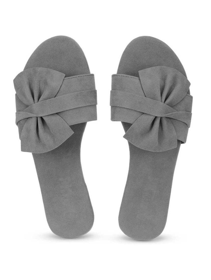 grey synthetic slip on sandals - 19618794 - Standard Image - 2