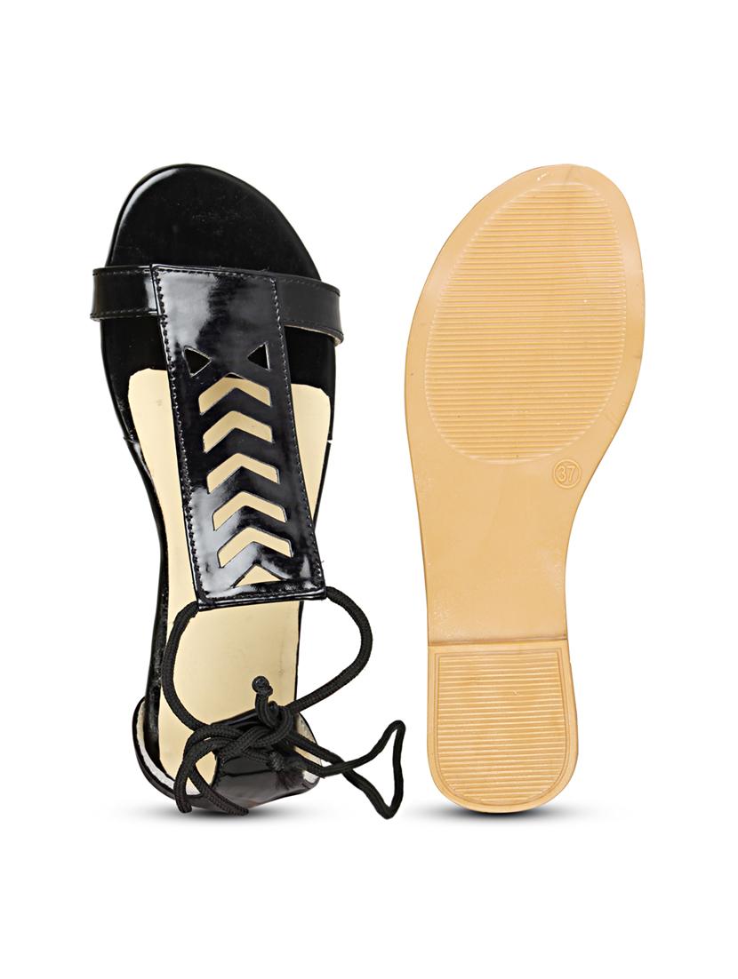black lace up closed back sandal - 19618815 - Standard Image - 7