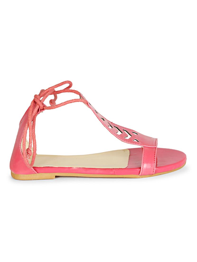 pink closed back lace up sandal - 19618817 - Standard Image - 2
