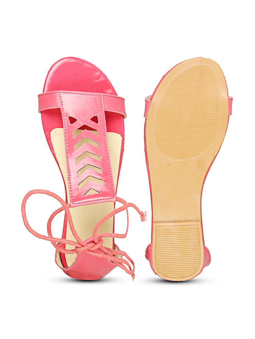 pink closed back lace up sandal - 19618817 - Standard Image - 7