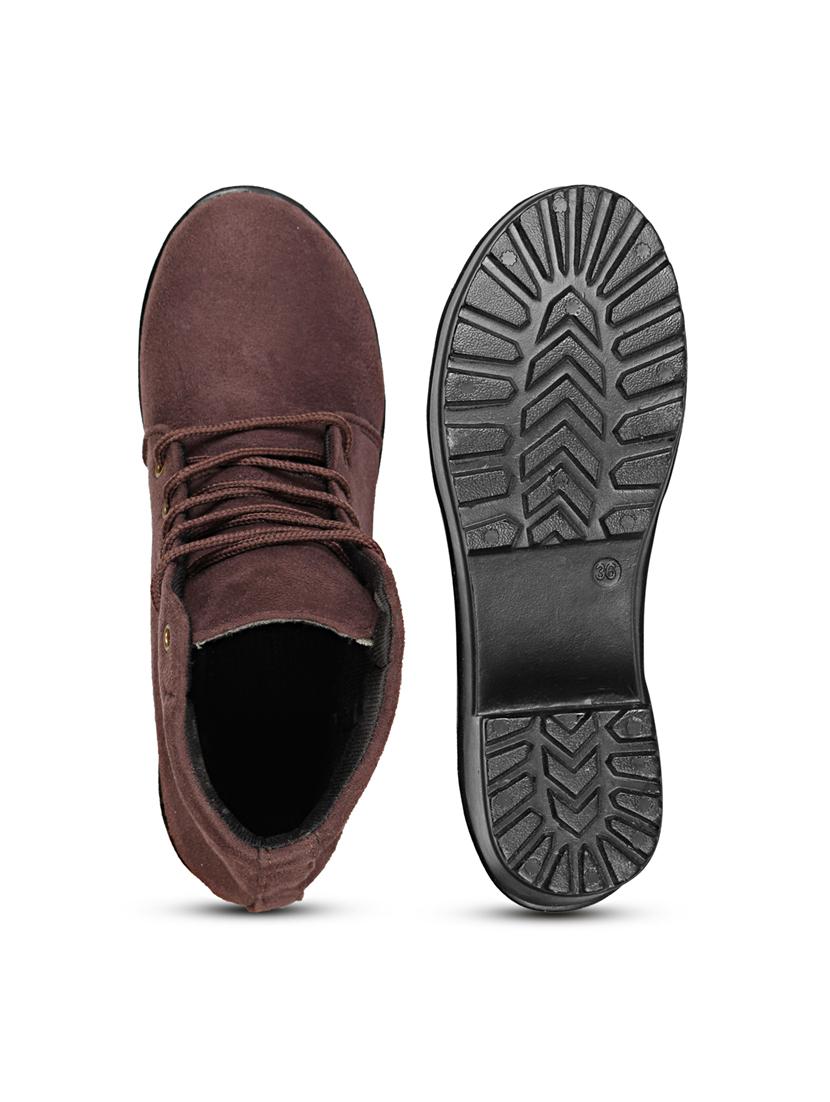 brown lace up block heel boot - 19618825 - Standard Image - 7