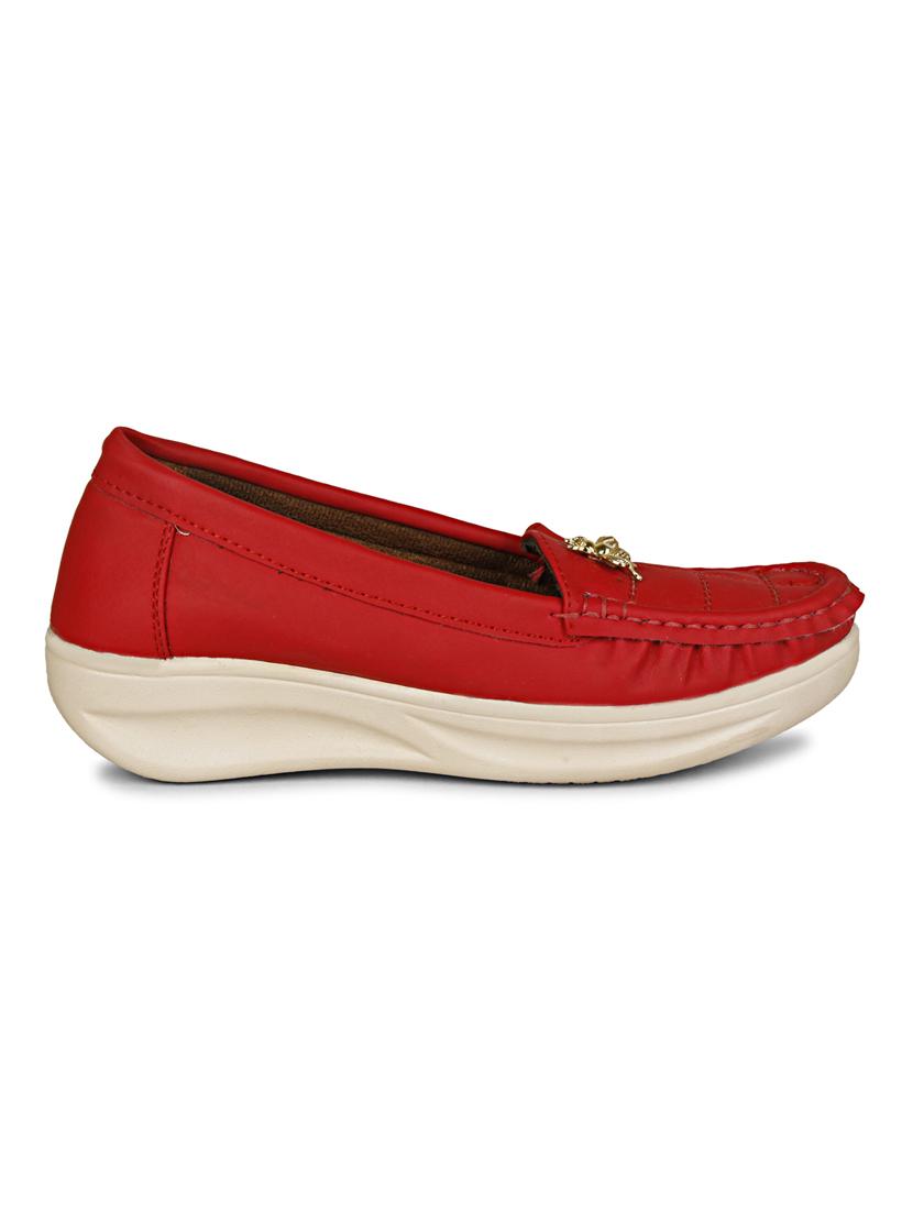 red synthetic slip on loafers - 19618834 - Standard Image - 2