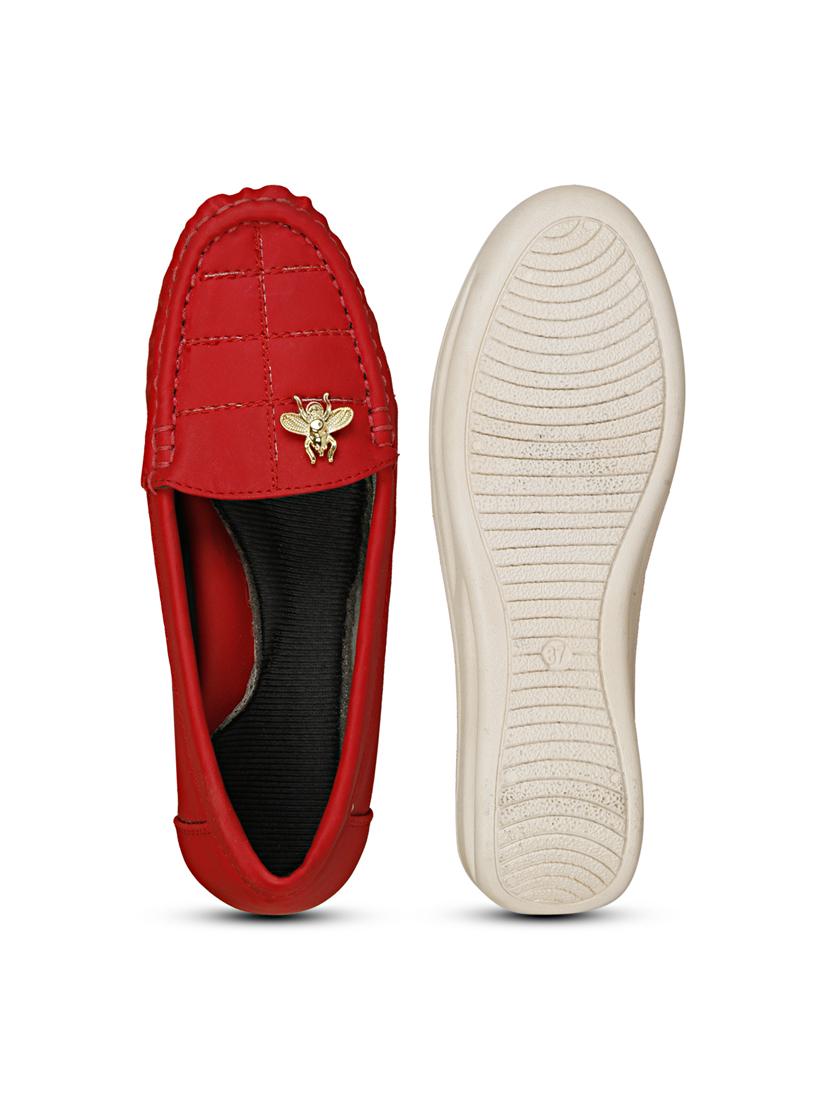 red synthetic slip on loafers - 19618834 - Standard Image - 7