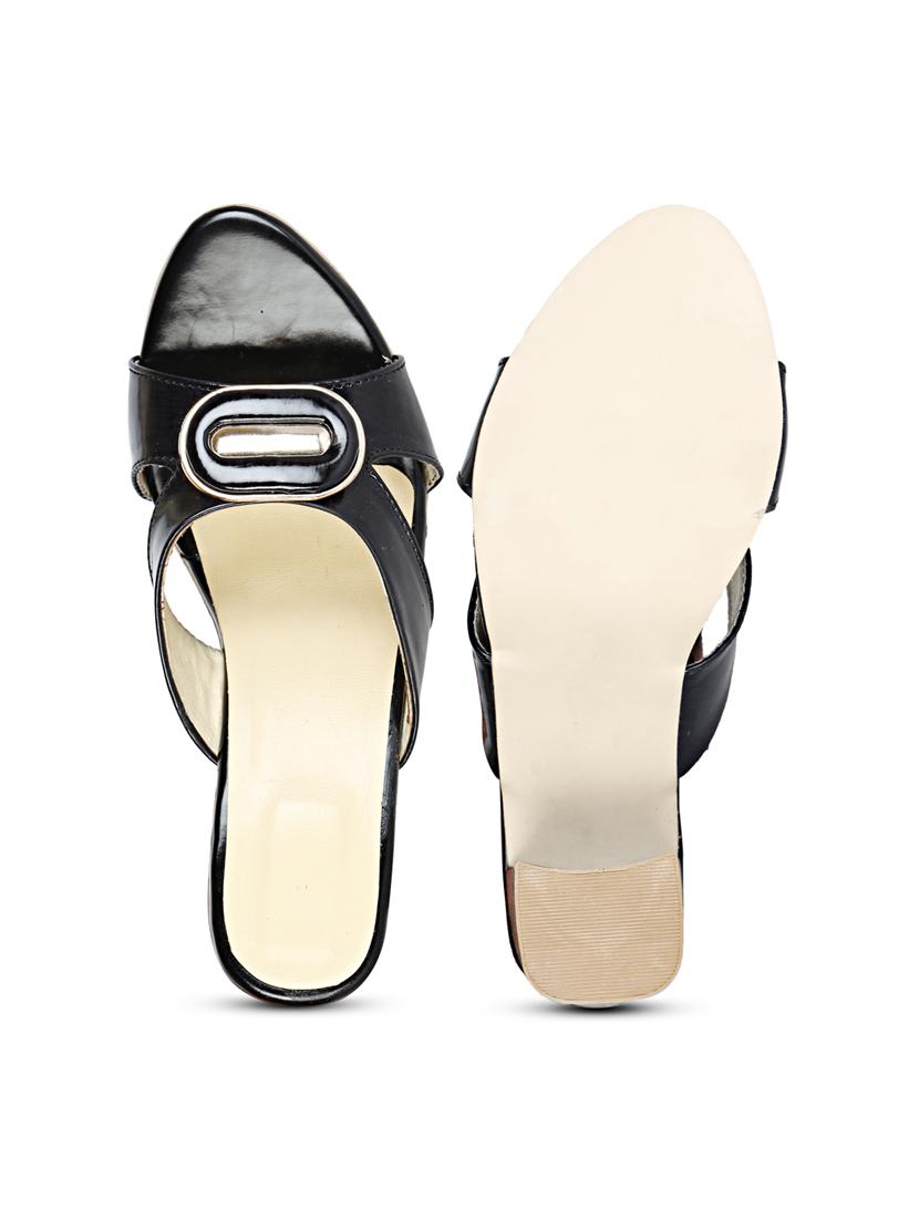 black patent leather slip on sandals - 19618864 - Standard Image - 7