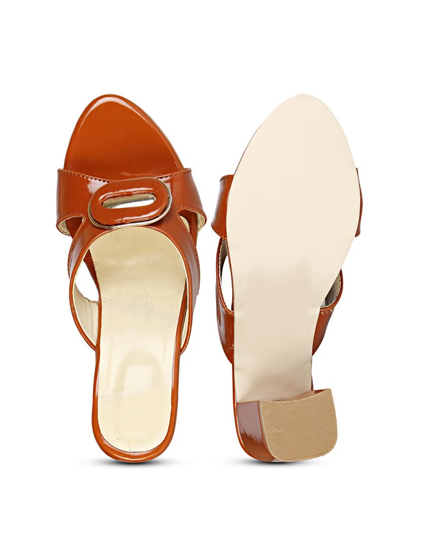tan patent leather slip on sandals - 19618868 - Standard Image - 7