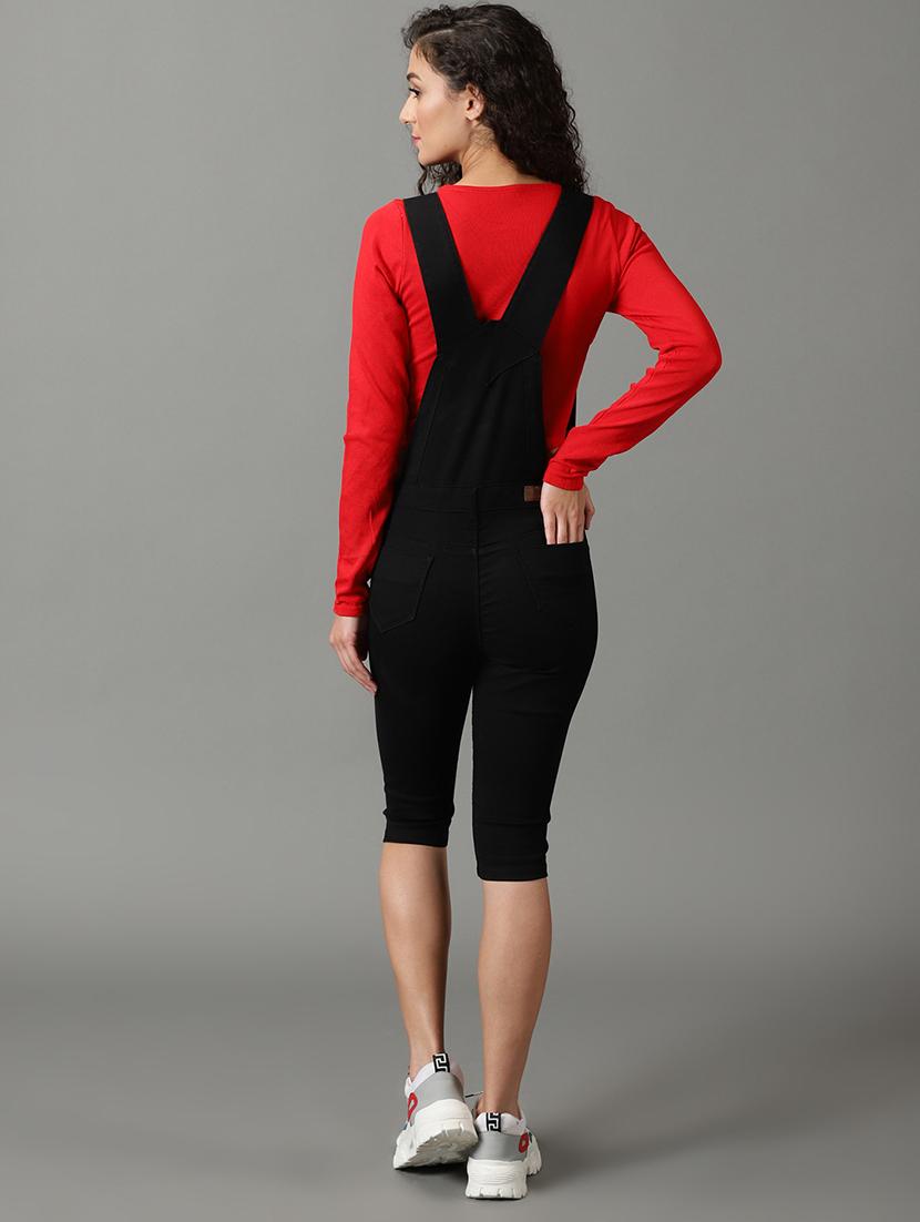 scoop neck solid dungaree jumpsuit - 19621547 - Standard Image - 2