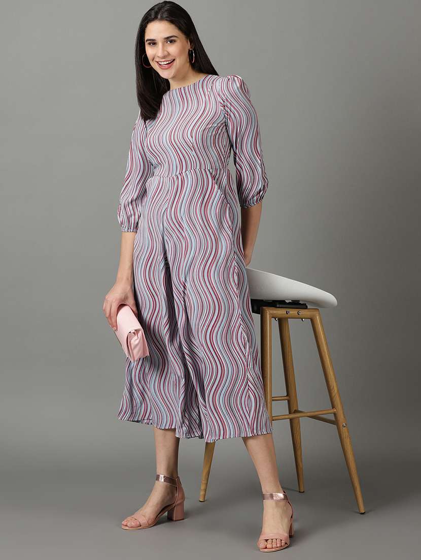 stripes printed full length jumpsuit - 19621847 -  Standard Image - 2