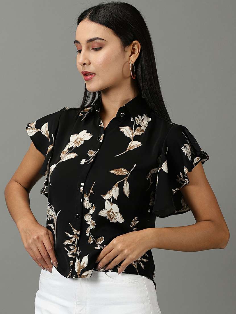 spread collar printed regular shirt - 19621863 - Standard Image - 2