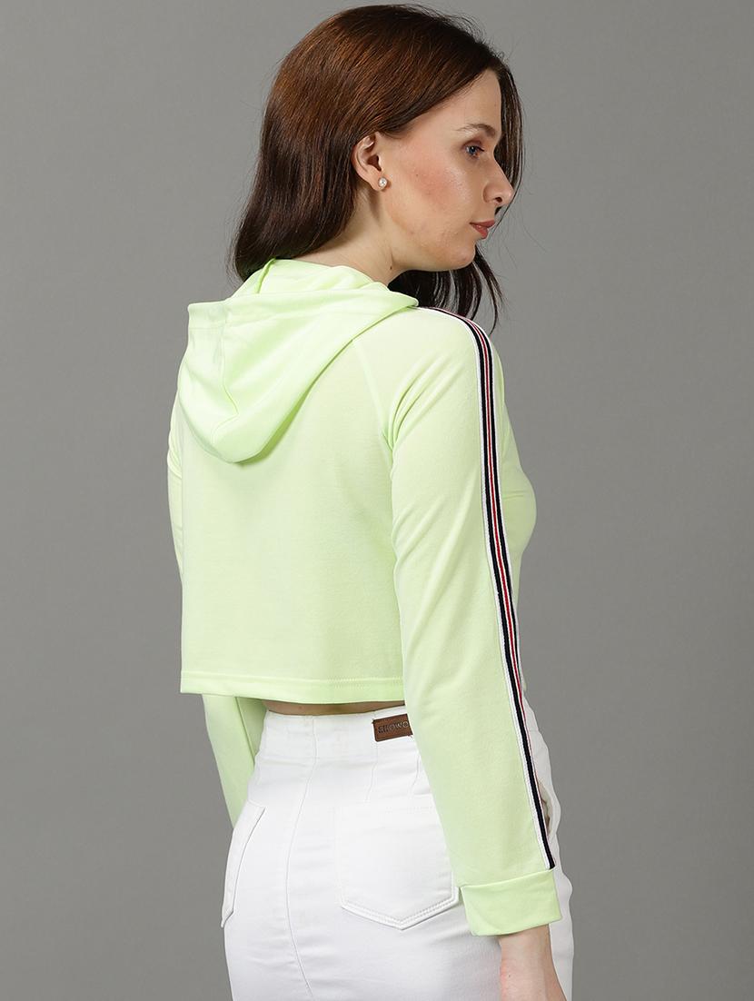 solid hood neck sweatshirt - 19621893 - Standard Image - 2