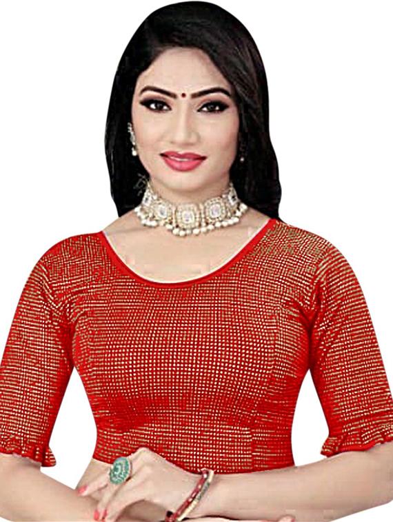 women red self design stitched blouse - 19622666 - Zoom Image - 0