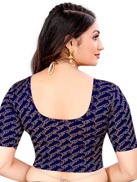 blue lycra blend printed blouse - 19622672 - Standard Image - 2