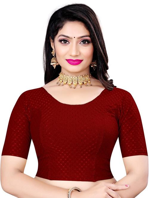 red lycra blend regular blouse - 19622678 -  Standard Image - 0