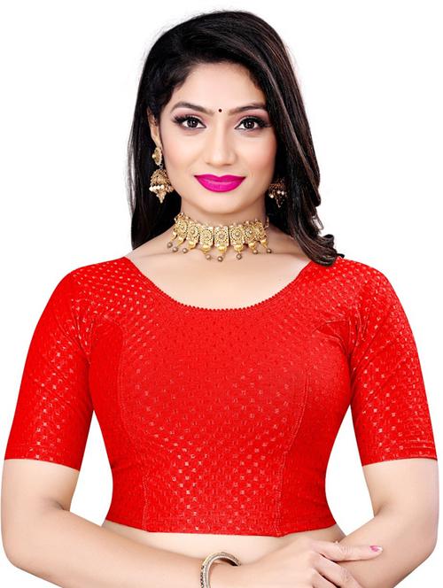 red lycra blend regular blouse - 19622684 -  Standard Image - 0