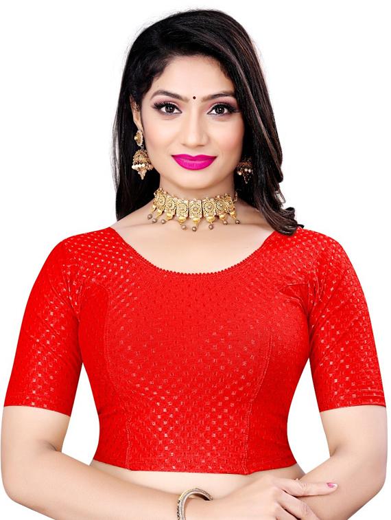 red lycra blend regular blouse - 19622684 -  Zoom Image - 0