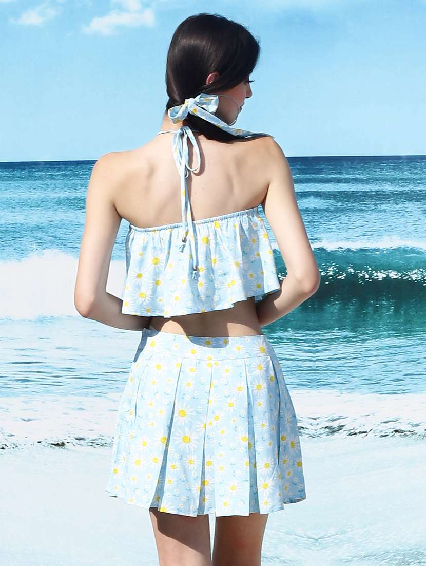 blue printed top and skirt co-ord set - 19624701 -  Standard Image - 2