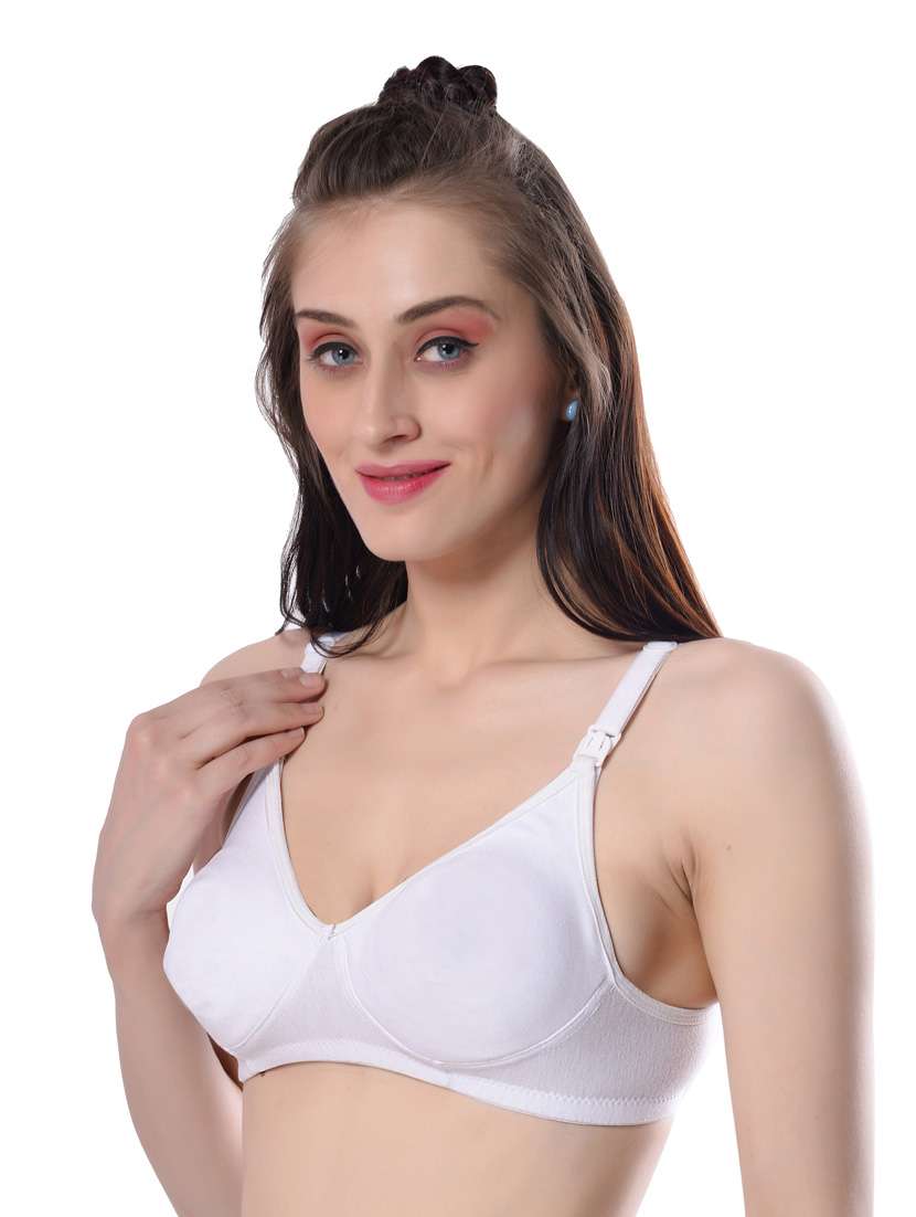 white cotton regular bra - 19625801 - Standard Image - 2