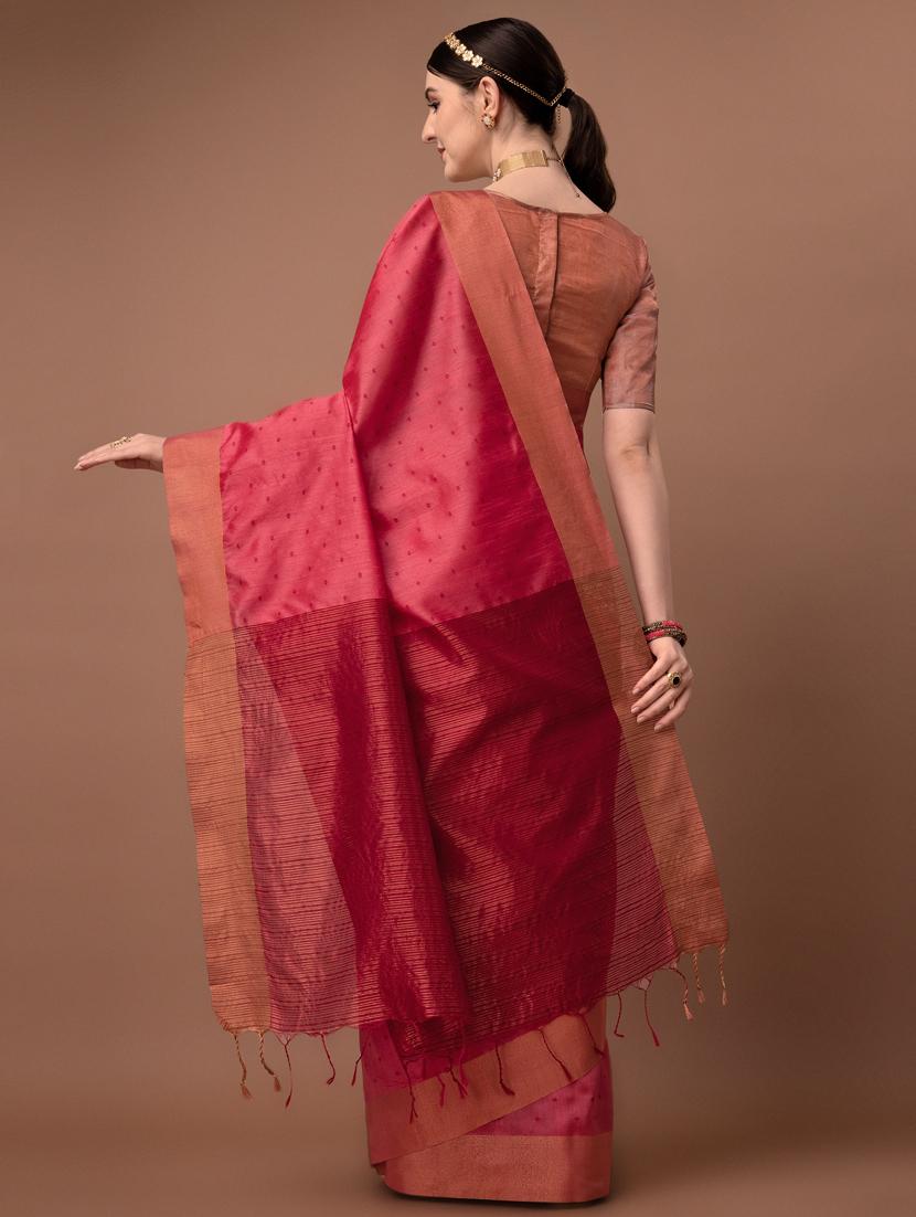 solid with borders handloom saree with blouse - 19626261 - Standard Image - 2