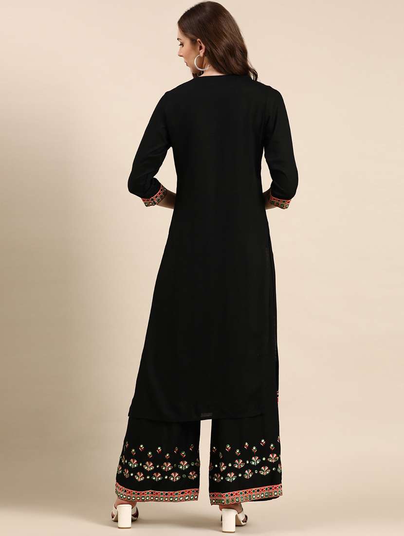 women embroidered kurta palazzo set with duaptta - 19631390 -  Standard Image - 2