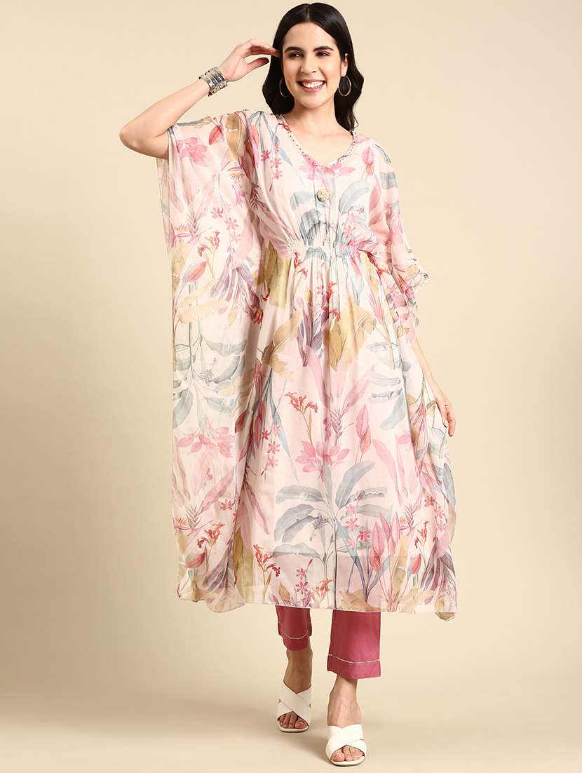 v-neck kaftan set