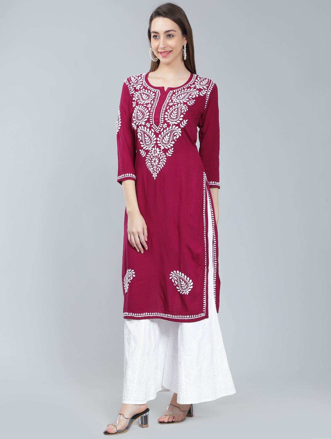 women's straight kurta - 19631896 - Standard Image - 2