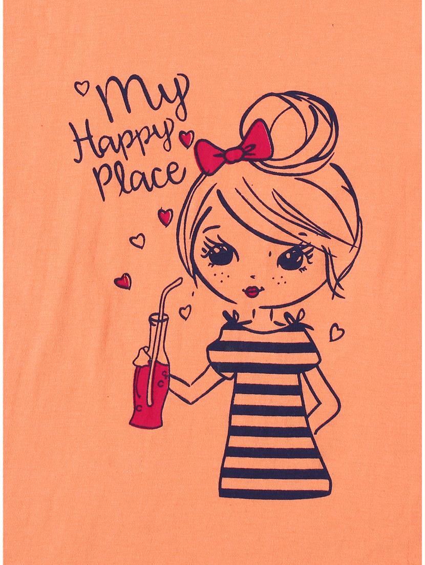 girls round neck printed regular tee - 19635350 - Standard Image - 2