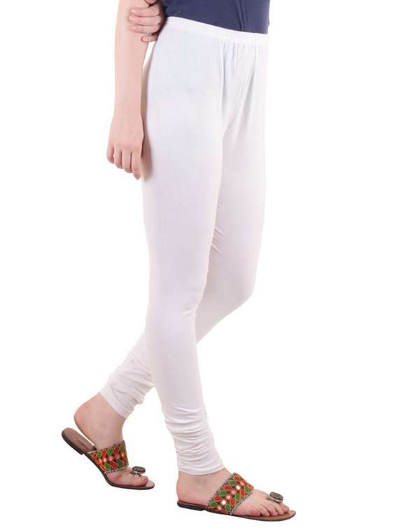 white cotton lycra leggings - 19637574 -  Standard Image - 2