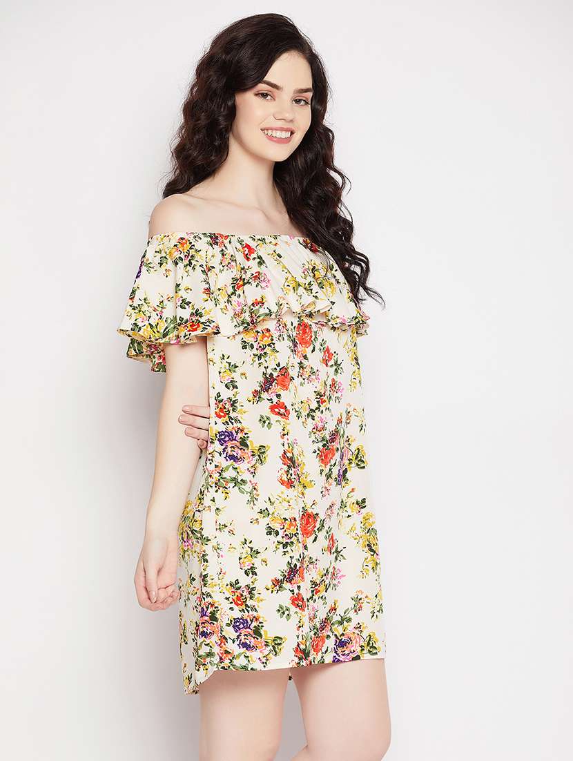 women printed off shoulder dress - 19639030 -  Standard Image - 2