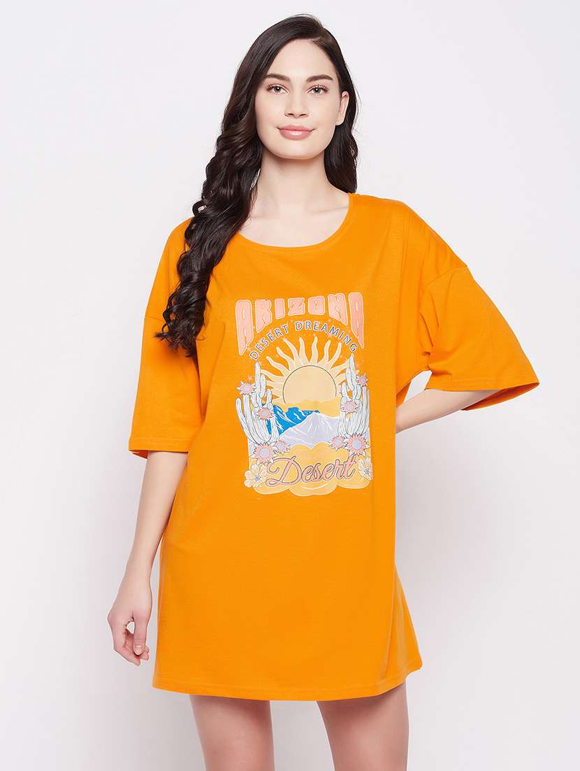 women's front print round neck t-shirt