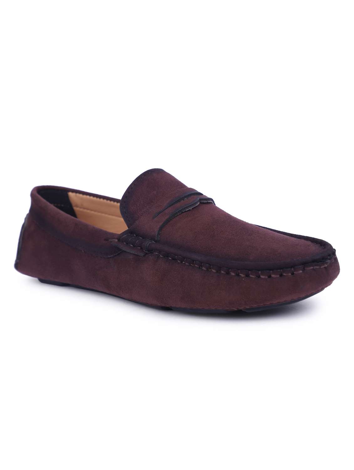 men burgundy slip on loafer