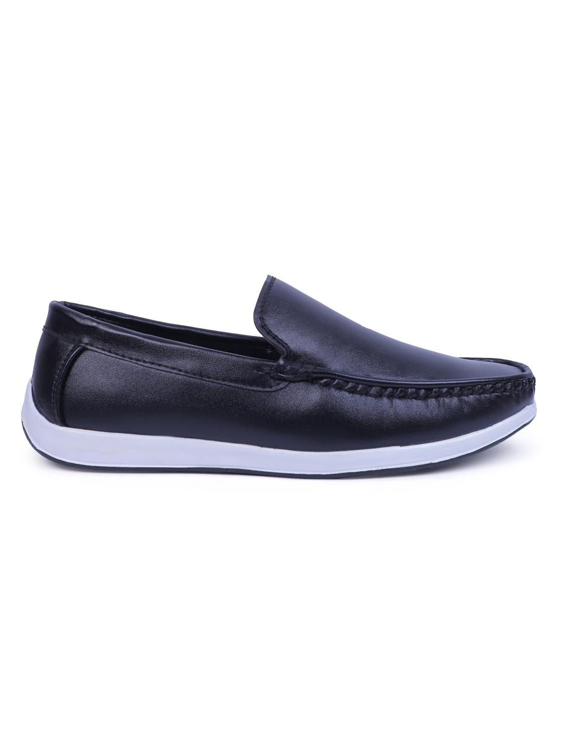 black artificial leather slip on loafers - 19643405 - Standard Image - 2