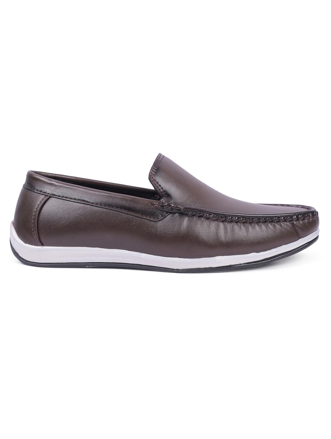 brown artificial leather slip on loafers - 19643406 - Standard Image - 2