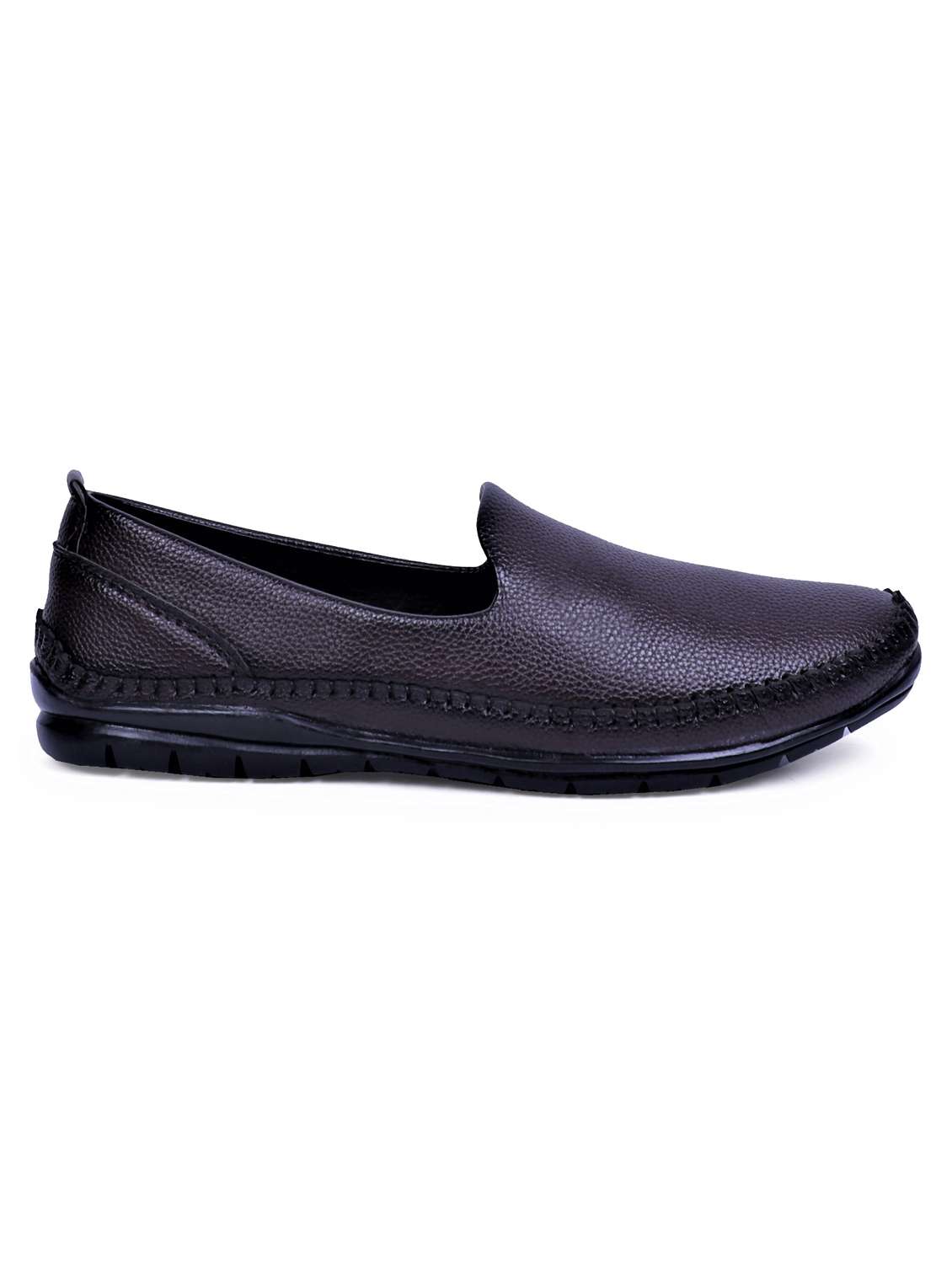 brown artificial leather slip on loafers - 19643419 -  Standard Image - 2