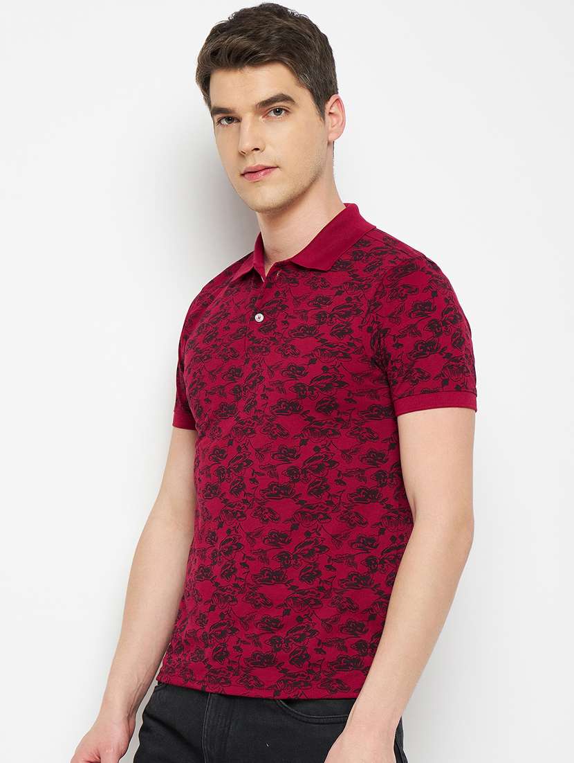 printed cotton polo t-shirt