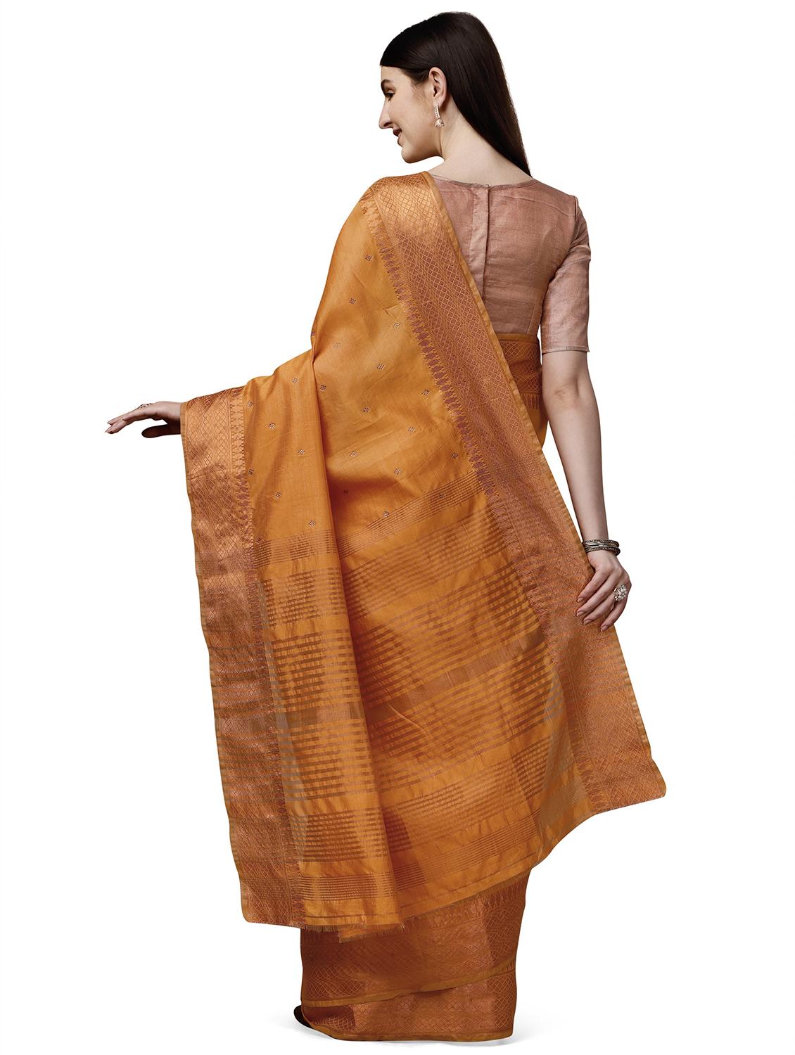 solid with borders handloom saree - 19643516 - Standard Image - 2