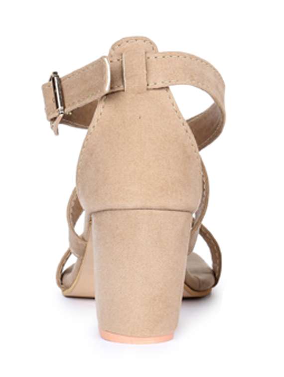 beige synthetic ankle strap sandals - 19643532 -  Standard Image - 2